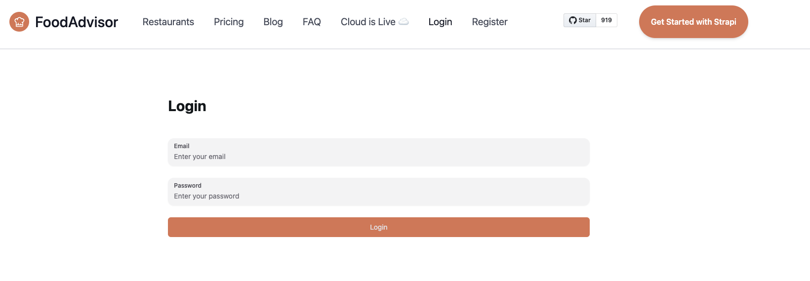 ログインページの例