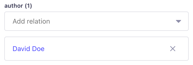 単一選択リレーショナルフィールド