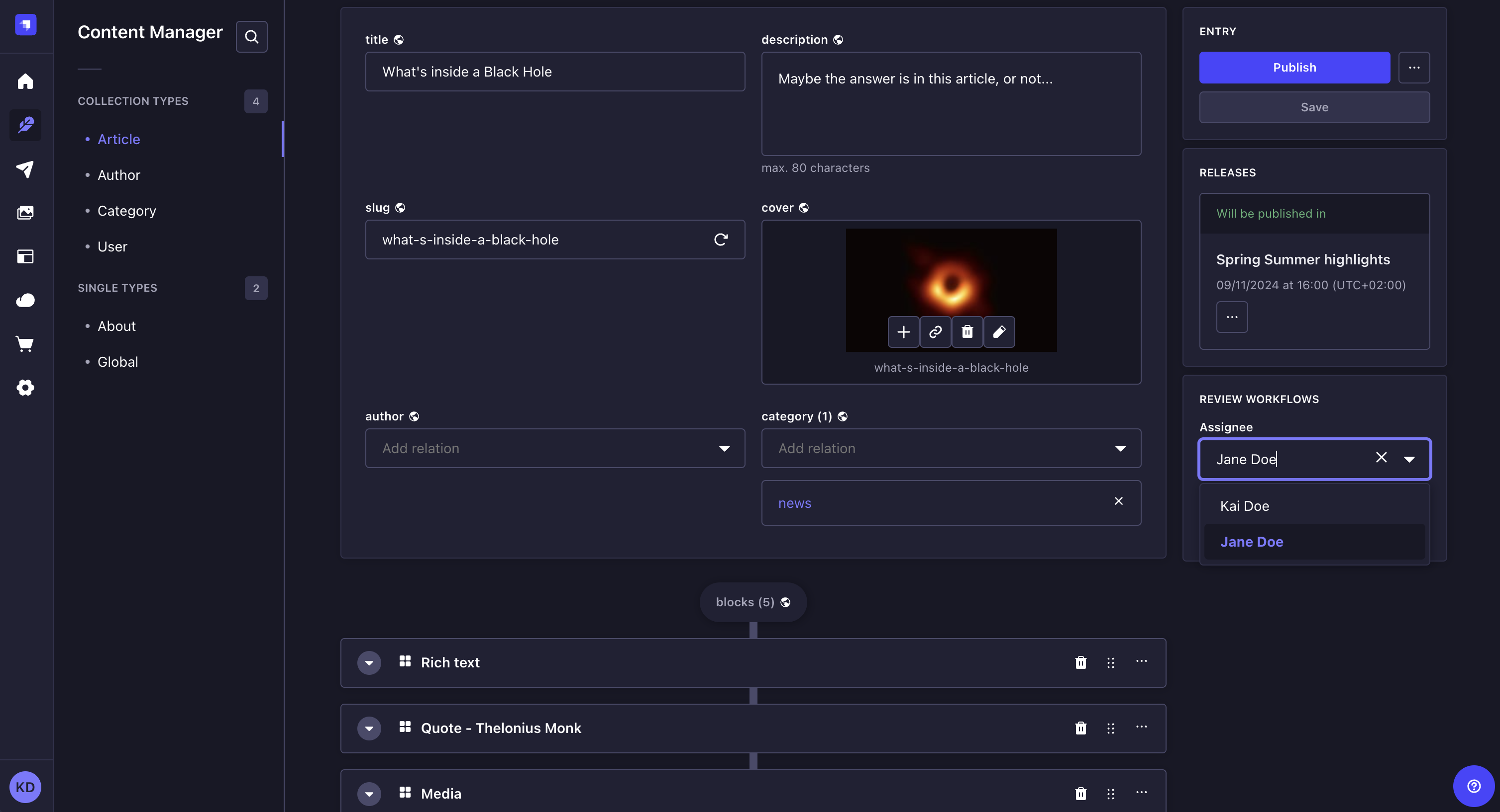担当者のドロップダウン