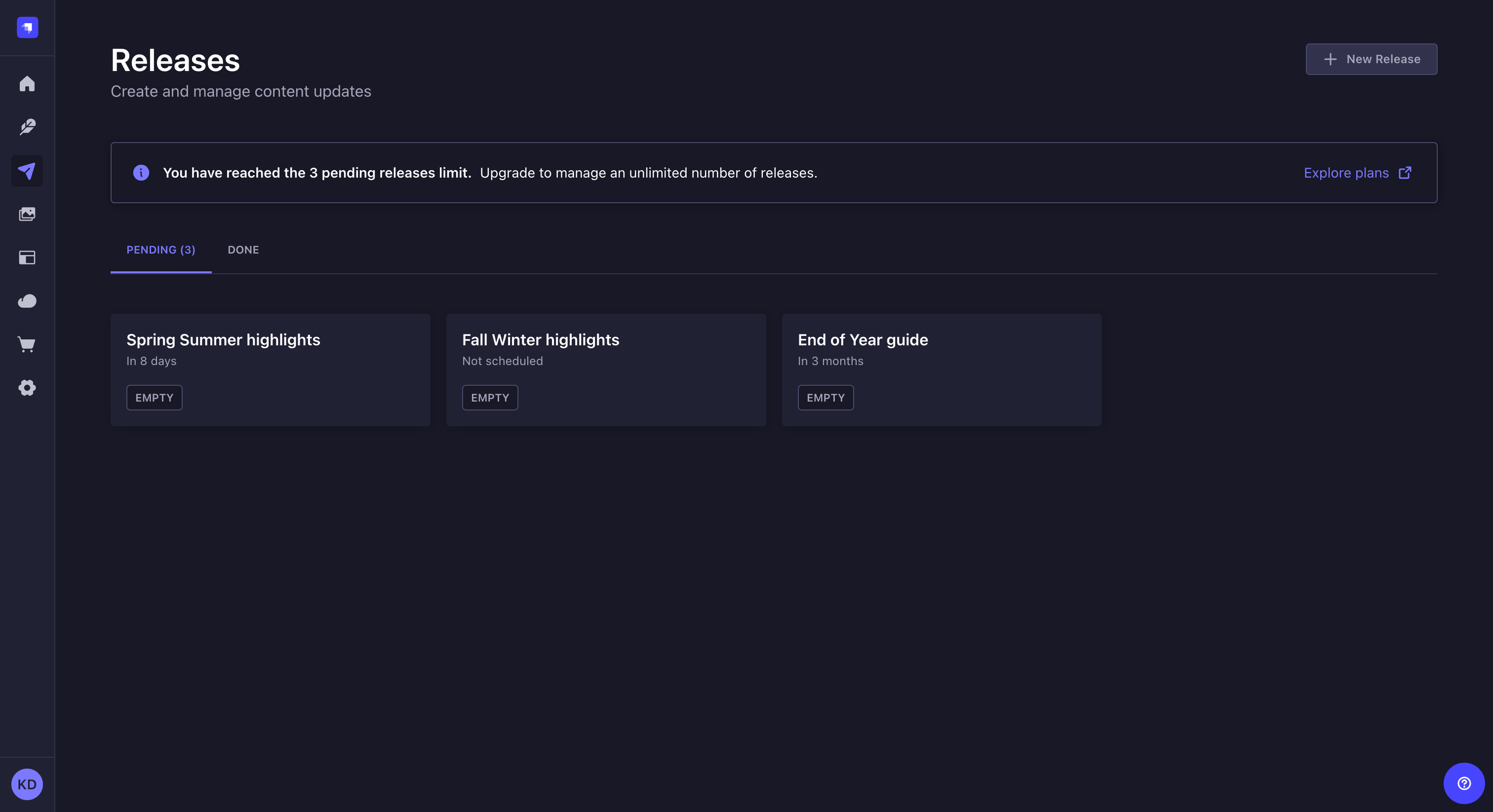 リリースのリスト